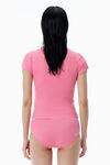 Alexander Wang lotus pink 粉色低圆领罗纹棉质 t 恤