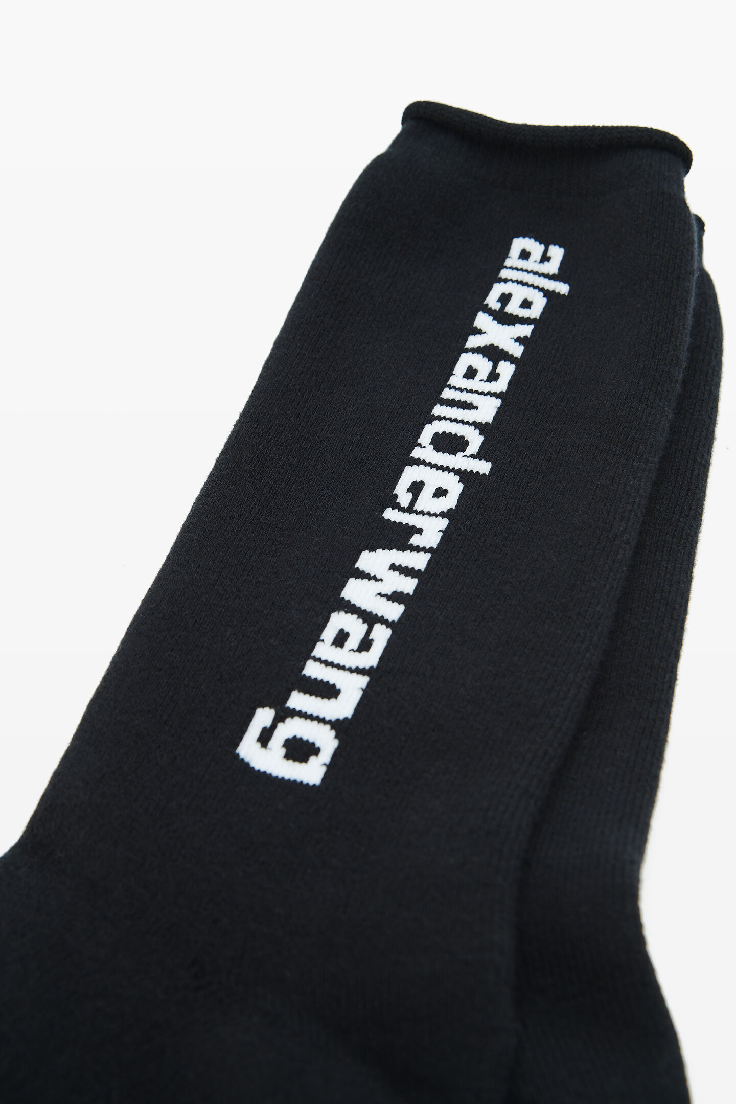 Alexander Wang Logo Sock In Cotton Terry In Black