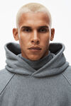 alexander wang raglan turtleneck hoodie in terry with apple puffed logo sidewalk