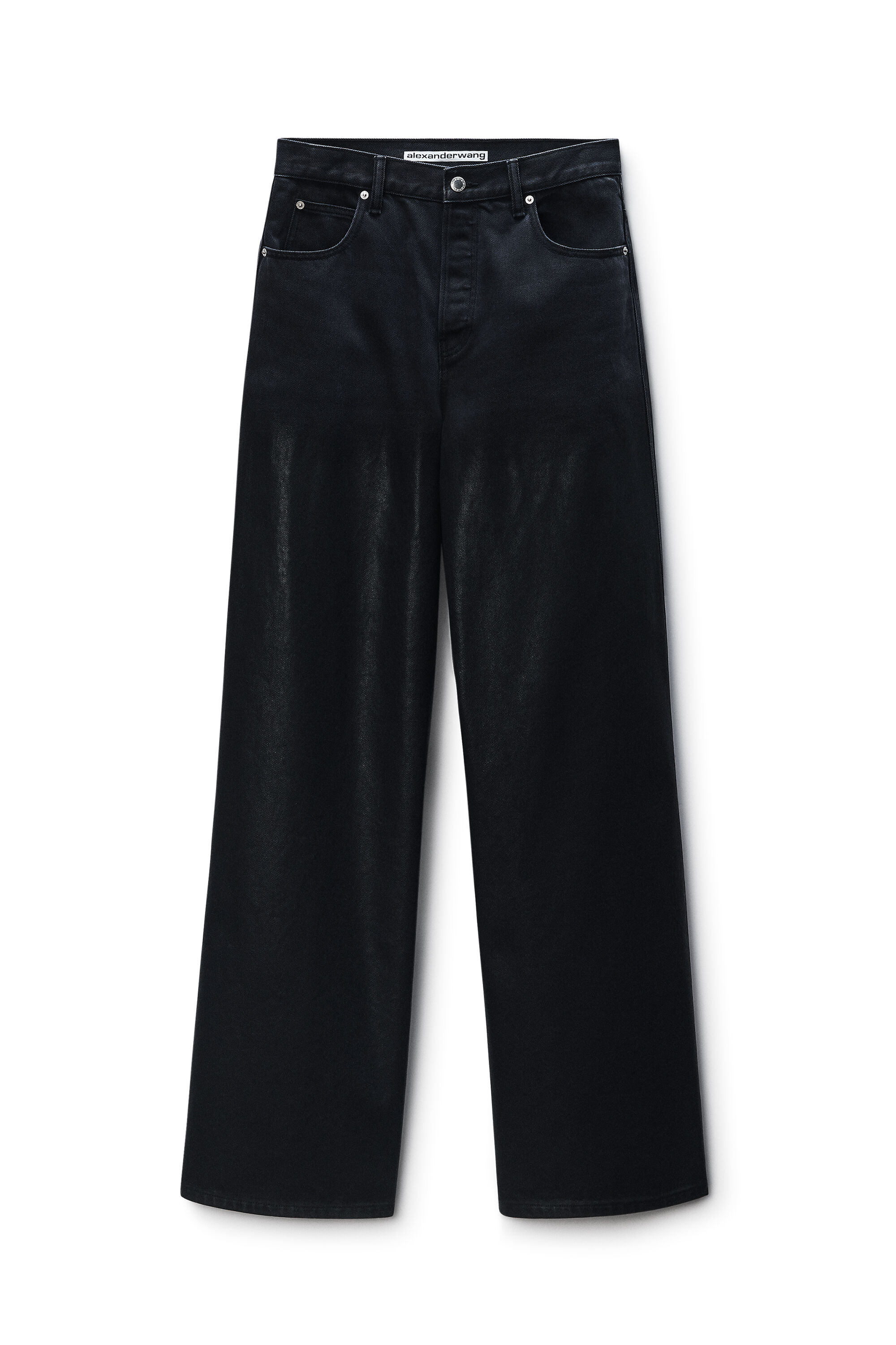 Surge Coated Wide Leg Jean in FADED BLACK | alexanderwang® Surge Coated Wide Leg Jean in FADED BLACK | alexanderwang®