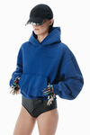 Alexander Wang washed scuba blue 蓝色 bubble 徽标连帽衫