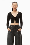 alexander wang cardigan in stretch viscose knit black