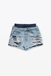 Alexander Wang distressed light bleach distressed pre-styled denim skirt