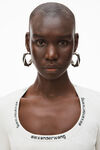 alexander wang jacquard logo tee in stretch knit soft white