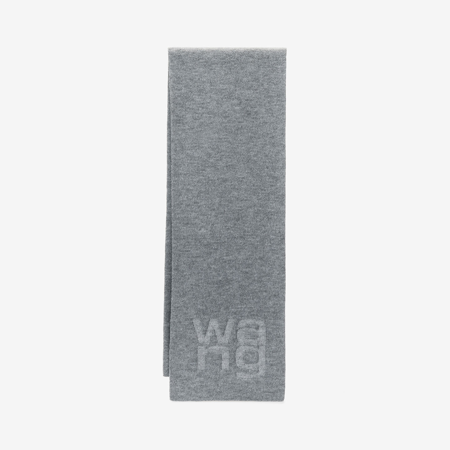 Alexander Wang Logo Scarf In Compact Deboss In Medium Grey Melange