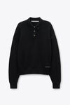 Alexander Wang black black wool-blend henley pullover