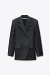 Alexander Wang black/charcoal fitted blazer dress in wool