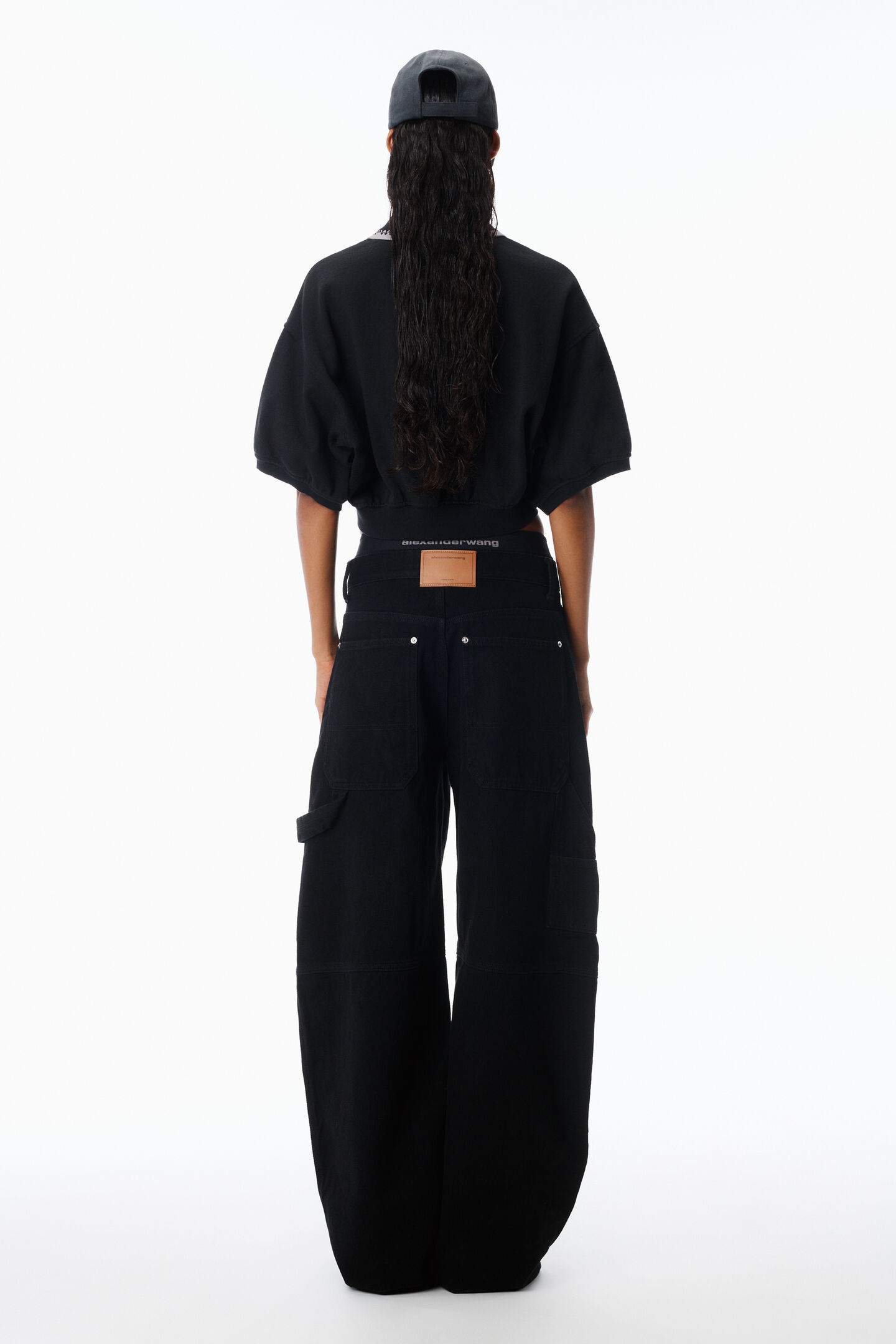 Alexander Wang Pre-styled Mid-rise Jean Oversized In Black
