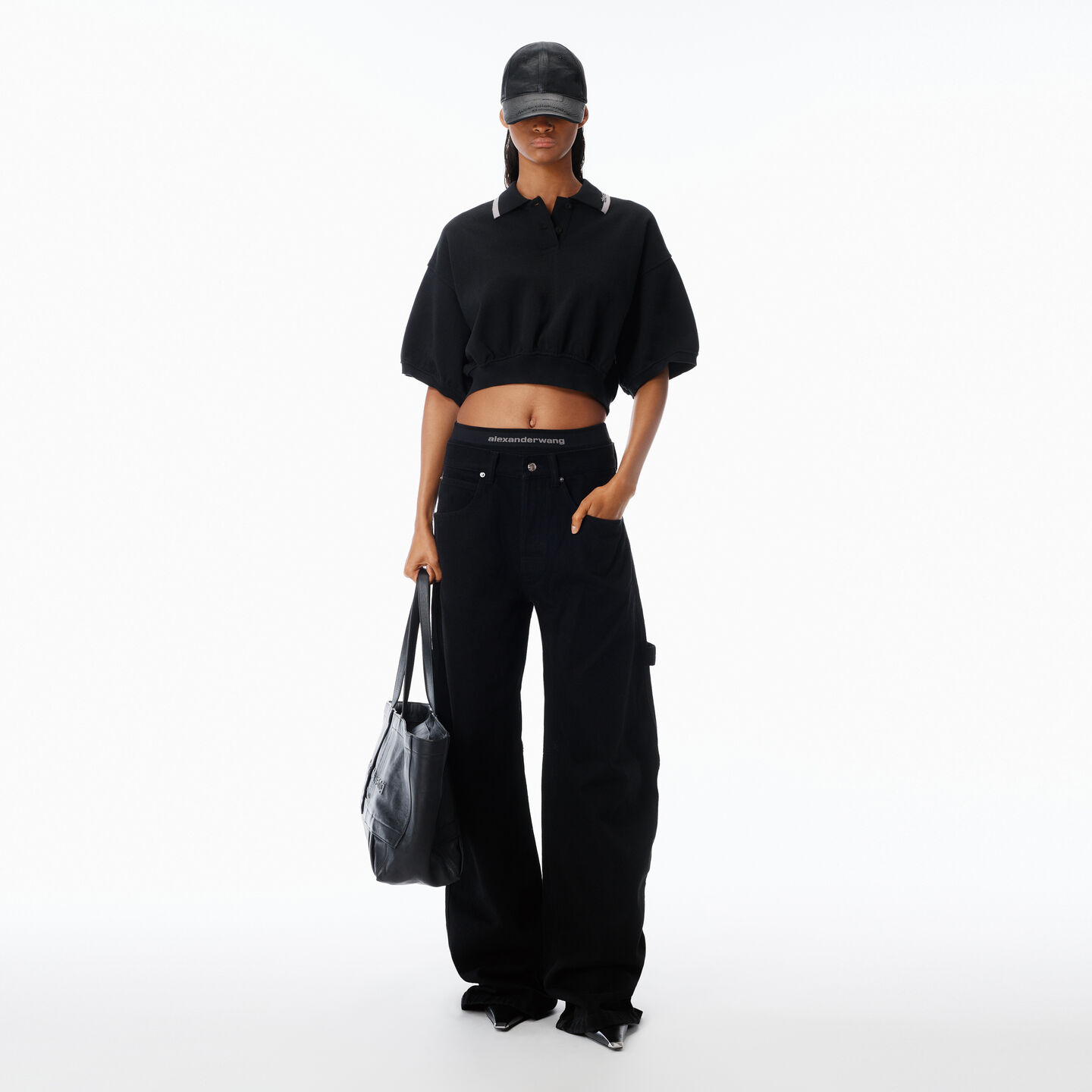 Alexander Wang Pre-styled Mid-rise Jean Oversized In Black