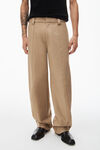 alexander wang pantaloni sartoriali elasticizzati in twill khaki