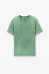 alexander wang embossed logo tee in compact jersey acid fern