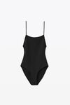 alexander wang 水晶吊饰平纹针织连体泳衣 black