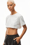 Alexander Wang heather grey crop tee in high twist jersey