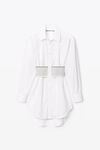 alexander wang 棉府绸徽标装饰弹力连衣裙 white