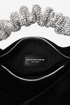 alexander wang scrunchie mini bag in velvet crystal black