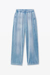 Alexander Wang washed light blue trackpants in crushed velour
