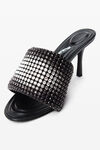 Alexander Wang black aged heiress 85mm mule sandal in crystal mesh