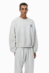 Alexander Wang light heather grey unisex logo oversized cotton terry sweatshirt