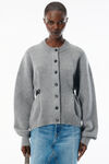 Alexander Wang heather grey grey wool-cotton draped back cardigan