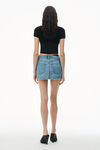 alexander wang asymmetric bikini layer mini skirt in denim vintage light indigo