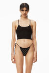 alexander wang 徽标装饰密织尼龙短款吊带背心 black