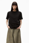 alexander wang acid wash tee in high twist jersey  acid black