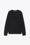 Alexander Wang black ユニセックス ディストレストロゴ コットンジャージー ロングスリーブ tシャツ