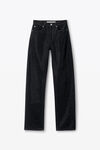 Alexander Wang washed black ez crystal rhinestone hotfix straight-leg jeans in cotton