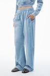 Alexander Wang washed light blue trackpants in crushed velour