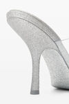 alexander wang nudie 105 sandal in glitter/pvc silver