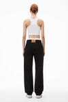 alexander wang ez mid-rise straight-leg jean in denim washed black