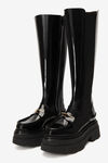alexander wang carter 防水台 spazzolato 皮革高筒靴  black