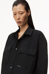 alexander wang oversized button down in compact cotton black