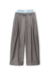 alexander wang layered tailored trouser in wool blend grey