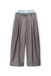 alexander wang 羊毛混纺叠搭剪裁长裤 grey