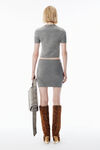 Alexander Wang heather grey grey wool-blend hotfix logo tee