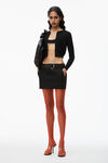 alexander wang 超细美利奴羊毛徽标短款开衫 black