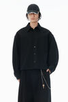 Alexander Wang black black cotton boxy button up shirt