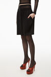 alexander wang layered boxer shorts in silk charmeuse black