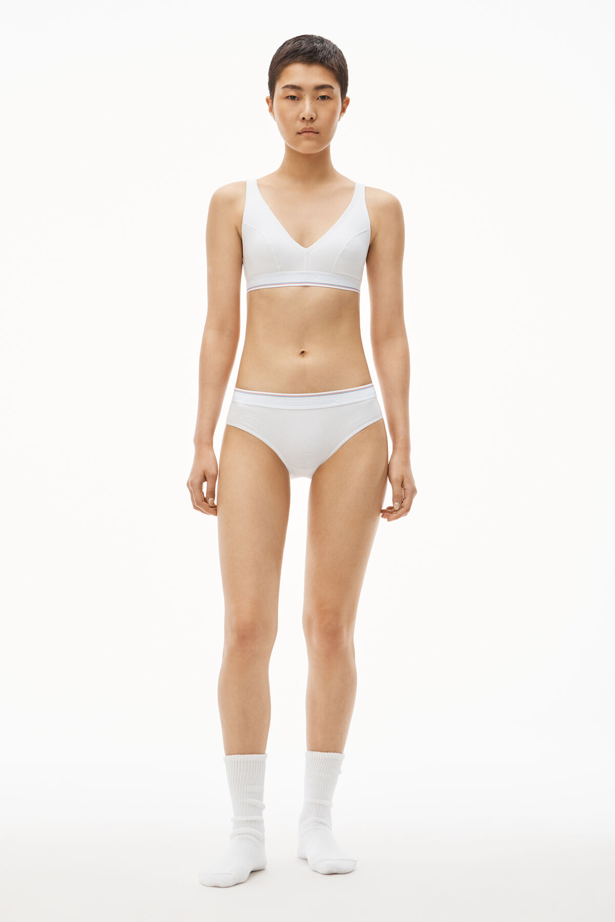 alexanderwang Brief Underwear in Ribbed Jersey WHITE - alexanderwang® US