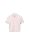 Alexander Wang ballerina pink kurzärmeliges oberteil mit stehkragen und logo