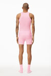 alexander wang tank in ribbed cotton light pink