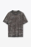Alexander Wang steel grey splatter 徽标装饰压纹溅墨印花棉质平纹针织布 t 恤