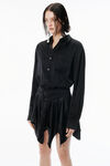 Alexander Wang black black silk charmeuse pre-styled double shirtdress