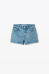Alexander Wang vintage light indigo clear hotfix high-rise denim short