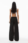 alexander wang logo waistband cargo  rave pant  black