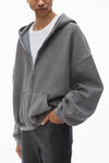 Alexander Wang washed granite oversize star logo-print zip-up hoodie