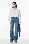 Alexander Wang vintage medium indigo 中靛蓝水洗低腰接裆牛仔裤