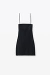 Alexander Wang black black logo slip dress