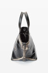 Alexander Wang black/ cream 拉绒效果皮革小号 punch 托特包